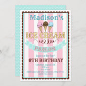 Invitations de fête d'anniversaire du Parlor de cr (Devant / Derrière)