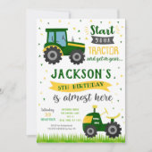 Invitations de fête d'anniversaire du tracteur (Devant)