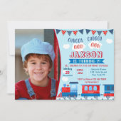 Invitations de fête d'anniversaire du train (Devant)