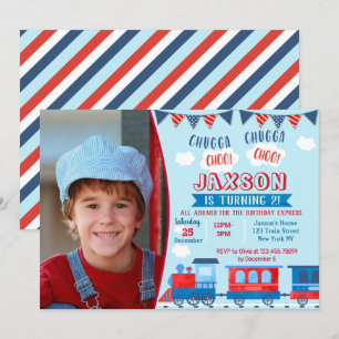 Invitations de fête d'anniversaire du train