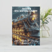 Invitations de fête d'anniversaire du train sur me (Debout devant)