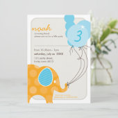 Invitations DE FÊTE D'ANNIVERSAIRE :: éléphant + b (Debout devant)