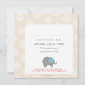 Invitations DE FÊTE D'ANNIVERSAIRE :: éléphant + n (Dos)