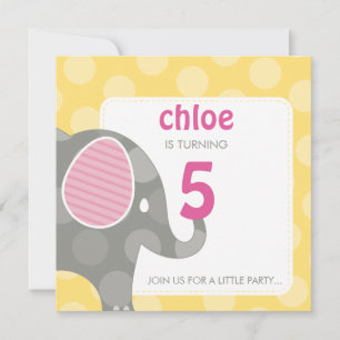Invitations DE FÊTE D'ANNIVERSAIRE :: éléphant + n