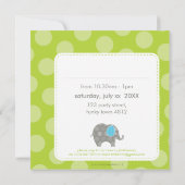 Invitations DE FÊTE D'ANNIVERSAIRE :: éléphant + n (Dos)