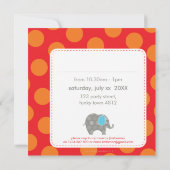 Invitations DE FÊTE D'ANNIVERSAIRE :: éléphant + n (Dos)