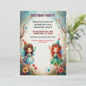 Invitations de fête d'anniversaire Enchanted Fairy (Debout devant)