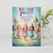 Invitations de fête d'anniversaire Enchanted Fairy (Debout devant)