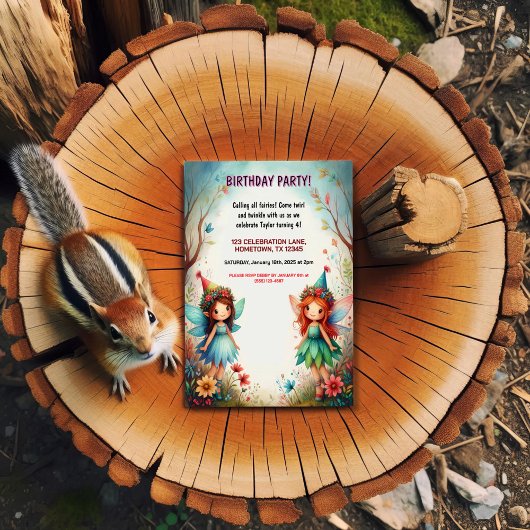 Invitations de fête d'anniversaire Enchanted Fairy