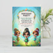 Invitations de fête d'anniversaire Enchanted Fairy (Debout devant)