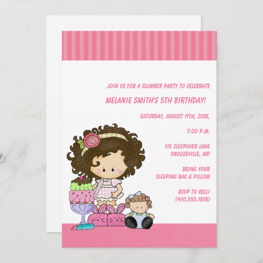 Invitations de fête d'anniversaire et de bois d'oe (Devant / Derrière)