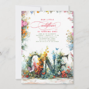 Invitations de fête d'anniversaire fleur sauvage