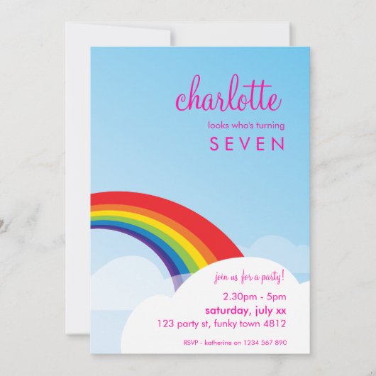 Invitations de fête d'anniversaire :: fun arc-en-c (Devant)