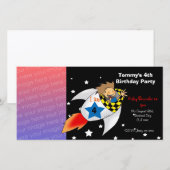 Invitations de fête d'anniversaire (garçon de fusé (Devant / Derrière)