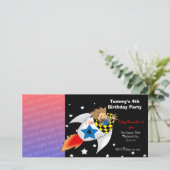 Invitations de fête d'anniversaire (garçon de fusé (Debout devant)