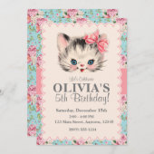 Invitations de fête d'anniversaire Kitten (Devant / Derrière)