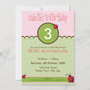 Invitations DE FÊTE D'ANNIVERSAIRE :: ladybird 4P