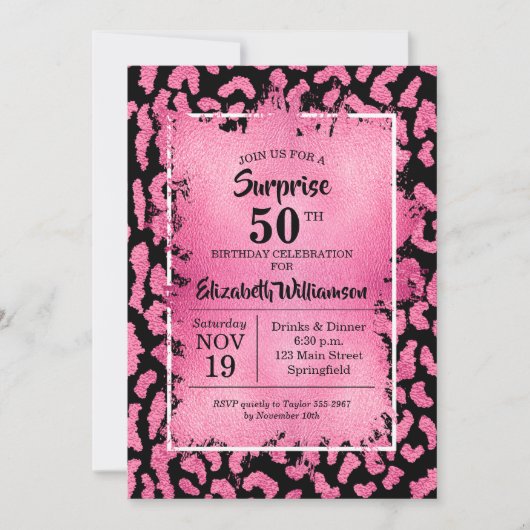 Invitations de fête d'anniversaire Leopard (Devant)