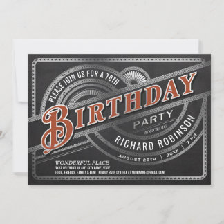Invitations de fête d'anniversaire masculin - Retr