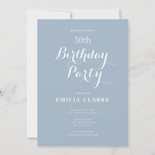 Invitations de fête d'anniversaire moderne pour ad (Devant)