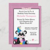 Invitations de fête d'anniversaire Panda (Devant / Derrière)