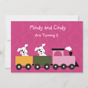 Invitations de fête d'anniversaire pour filles jum