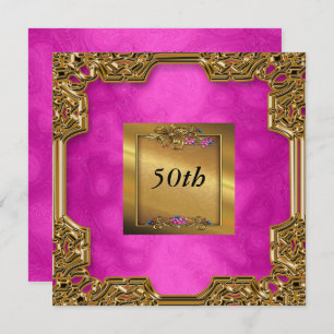 Invitations de fête d'anniversaire rose chaud