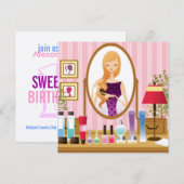 Invitations de fête d'anniversaire Sweet sixteen (Devant / Derrière)