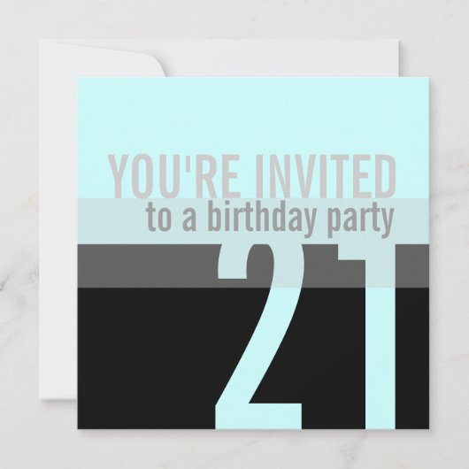 Invitations de fête d'anniversaire {Turquoise Blue (Devant)