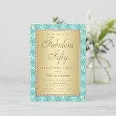 Invitations de fête d'anniversaire turquoise et Go (Debout devant)
