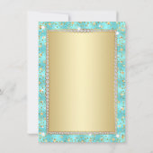 Invitations de fête d'anniversaire turquoise et Go (Dos)
