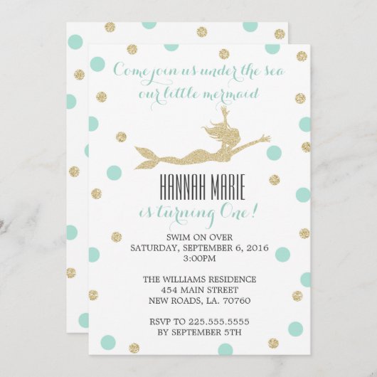 Invitations de fête d'anniversaire turquoise et Go (Devant / Derrière)