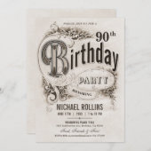 Invitations de fête d'anniversaire Vintage (Devant / Derrière)