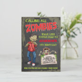 Invitations de fête d'anniversaire Zombie (Debout devant)