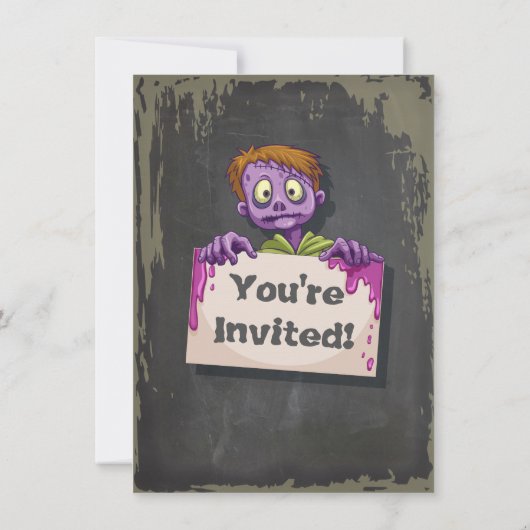 Invitations de fête d'anniversaire Zombie Hallowee (Dos)