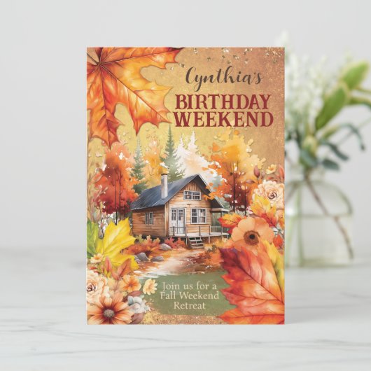 Invitations de fête d'automne (Debout devant)