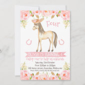 Invitations de fête de cheval pour fille (Devant)