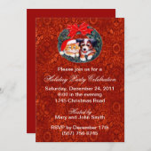 Invitations De Fête De Chiot Et Kitten Wreath (Devant / Derrière)