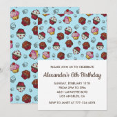 Invitations de fête de couleur 6e anniversaire gar (Devant / Derrière)