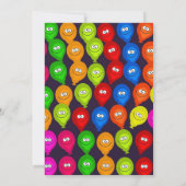 Invitations de fête de couleur 7ème garçon ballons (Dos)