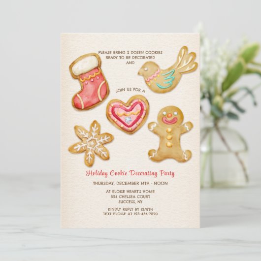 Invitations de fête de décoration de biscuits de v (Debout devant)