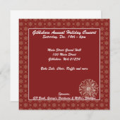 Invitations de Fête de Fête de Fête de Snowflake r (Devant / Derrière)