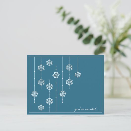 Invitations de Fête de Fête de Snowflake (Debout devant)