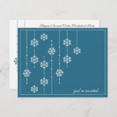 Invitations de Fête de Fête de Snowflake (Devant / Derrière)