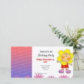 Invitations de fête de fille de 1er anniversaire ( (Debout devant)