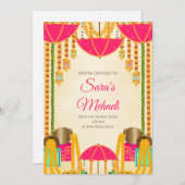 Invitations de fête de henné et invitations de fêt (Devant / Derrière)