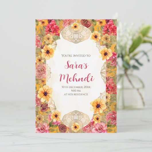 Invitations de fête de henné et invitations de fêt (Debout devant)