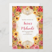 Invitations de fête de henné et invitations de fêt (Devant / Derrière)