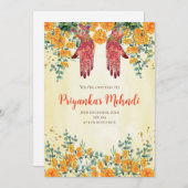 Invitations de fête de henné & invitations de fête (Devant / Derrière)