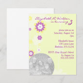 Invitations de fête de la Fille des Fleurs Jaunes (Devant / Derrière)